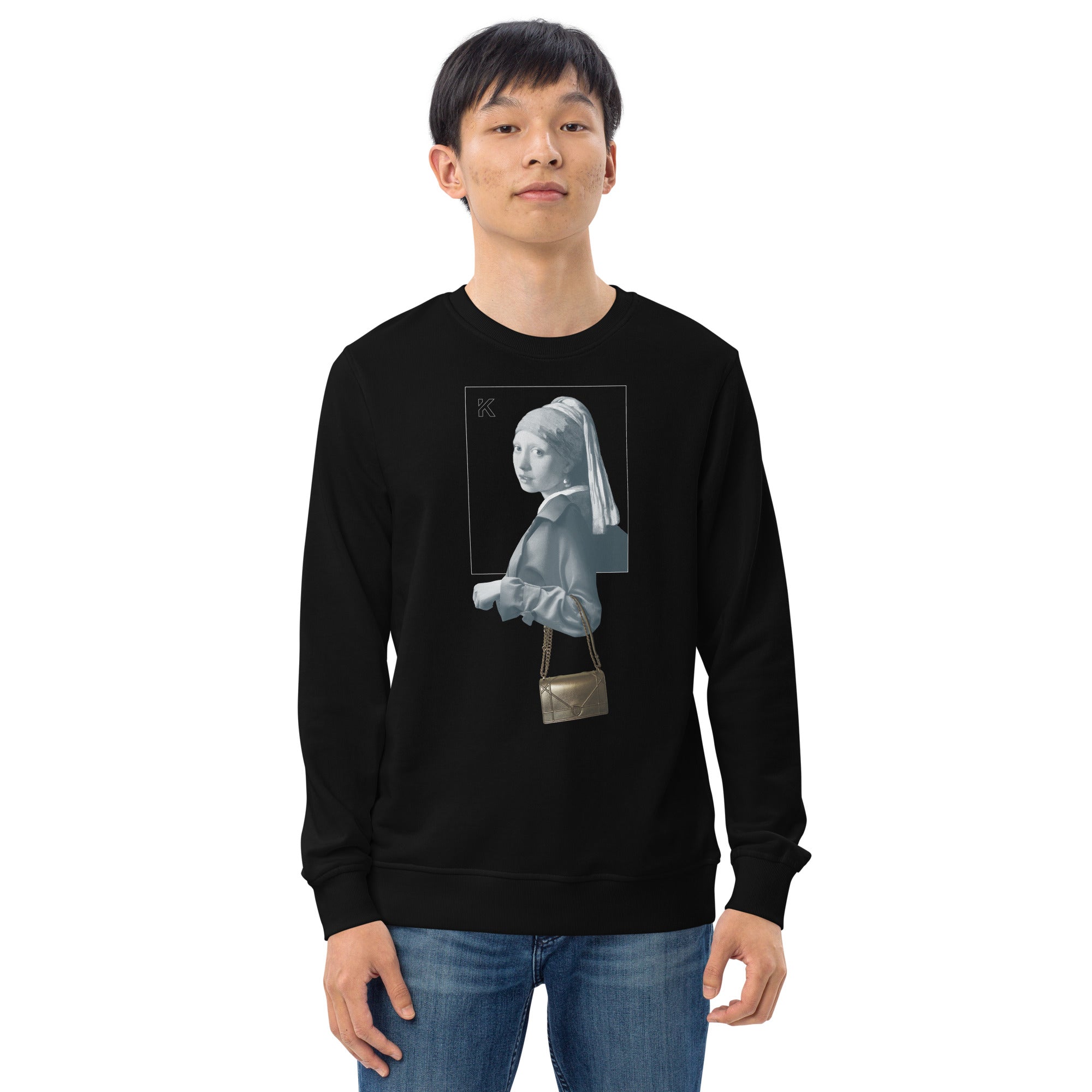 Girl with Pearl Handbag Men's Organic Sweatshirt